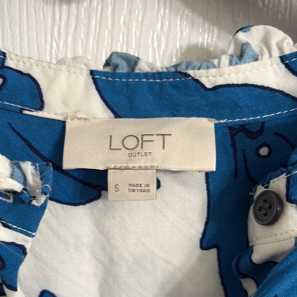 Loft Blue Floral Women's Dress - Picture 3 of 4